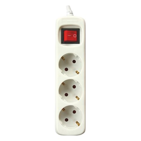 Base Multiple 3 Enchufes Interruptor Cable 1,5m BLANCA