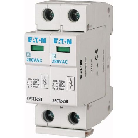 Parafoudres débrochables 2p 385VAC 2x20kA 000167604 EATON SPCT2-385/2