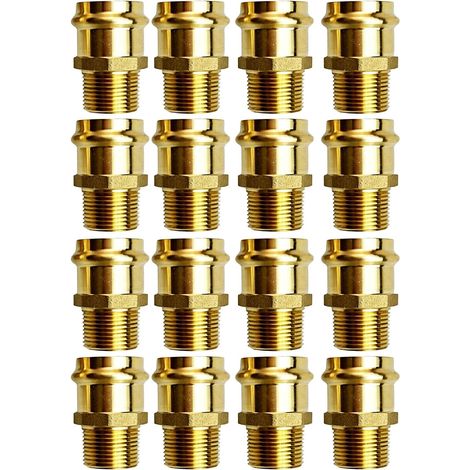 16 Pieces Brass Fittings 3/4 Inch Male NPT, 300 PSI (22.23 mm) (1/5)