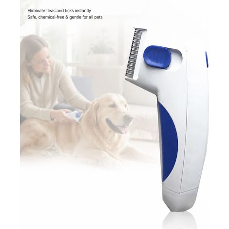 Peigne Anti-Puces Électrique pour Chien, Sans Produit Chimique, Tue les Puces par Décharge Douce, ABS Compact 16x8.5cm (1/5)