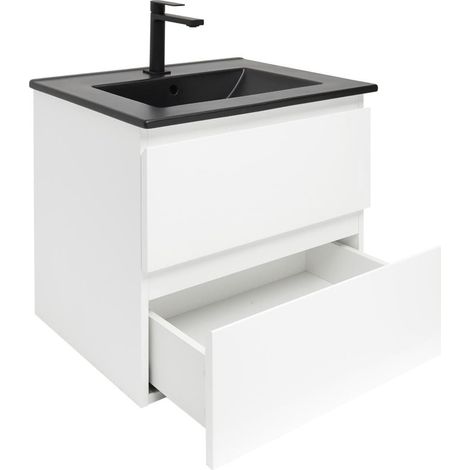 Ensemble meuble avec vasque SAT et mitigeur - B-Way - 59x50x45 - Blanc