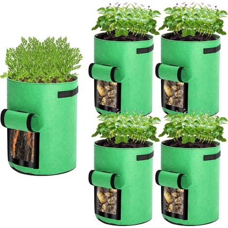 TolleTour Sac à Plantes. Sac de Plantation avec Poignées. 5 Pcs 7 Gallons Sac de Fleurs Jardin Réutilisable (1/5)