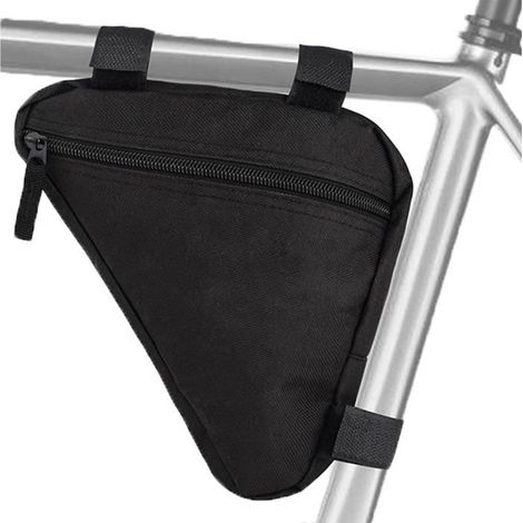Sacoches de cadre de vélo, sacoches pour vélos de route et VTT, et sacoches de rangement légères pour VTT (petites noires). (1/5)