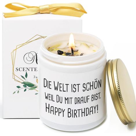 Sojakerze Lavendel Vanille Duft Birthday Geschenk Frauen White (1/5)