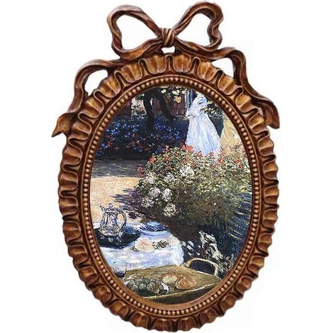 Tableau ovale de style vintage, à poser au mur ou à la maison pour une décoration élégante (1/4)