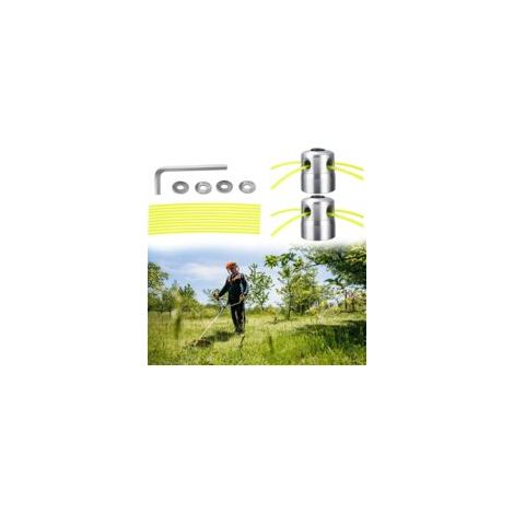 Set di 2 testine universali per decespugliatore – Alluminio e nylon – Doppia linea per un taglio preciso – Accessori compatibili inclusi