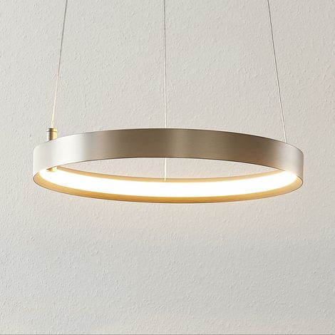 [NEUWERTIG] B-Ware Lucande Naylia Led Pendelleuchte Nickel ø 40 Cm Deckenlechte Hängeleuchte Led