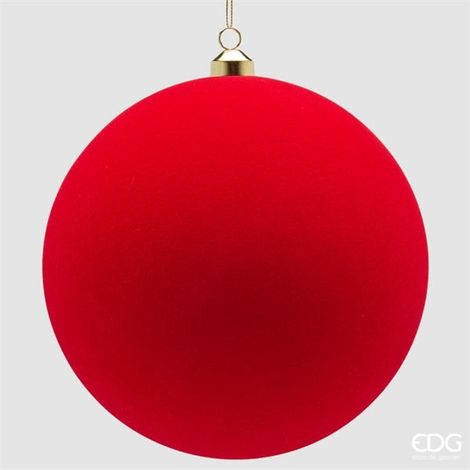 EDG Enzo De Gasperi Palle di Natale in Velluto Rosso Ø20 cm – Set 3 Pezzi (1/2)