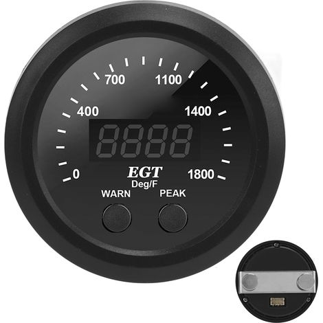 52-mm-Abgastemperaturanzeige für Kraftfahrzeuge, 0–1800 °F, rote LED, schlank, universell mit Sensor (1/5)