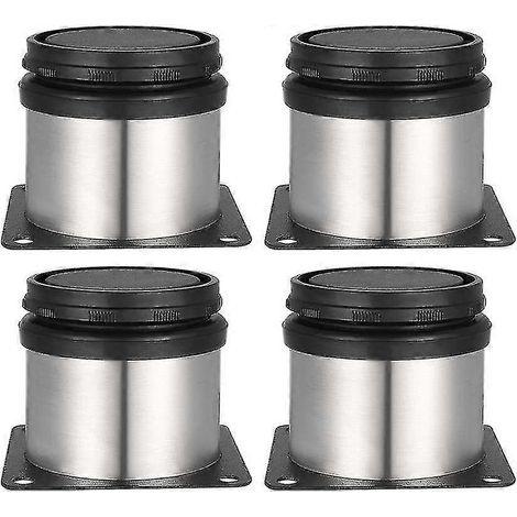Quatre pieds de meubles, réglables en hauteur, adaptés aux armoires, pieds de table épais, etc., en acier inoxydable, avec vis en acier inoxydable de 5 cm, réglables en hauteur. (1/5)
