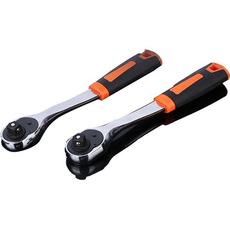 Clé à cliquet réversible en acier haute carbone, outil de serrage rapide pour entretien automobile, clé à rochet avec dégagement rapide, maniable et durable. (1/5)