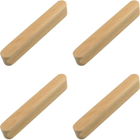 Poignées autocollantes pour meubles, 4 pièces, boutons en bois sans perçage, poignées adhésives à montage instantané, poignées de porte coulissante avec vis pour placard, tiroir, fenêtre (1/5)