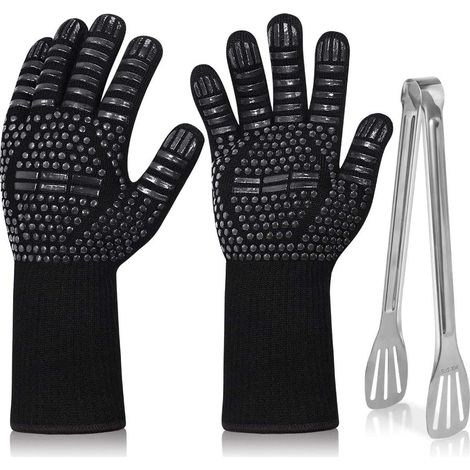 Guantes para parrilla, guantes para horno hasta 800 °C, universales, resistentes al calor, antideslizantes, para parrilla, plancha, horno y chimenea - RWJardin ›Barbacoa y comedor al aire libre› Acces (1/5)