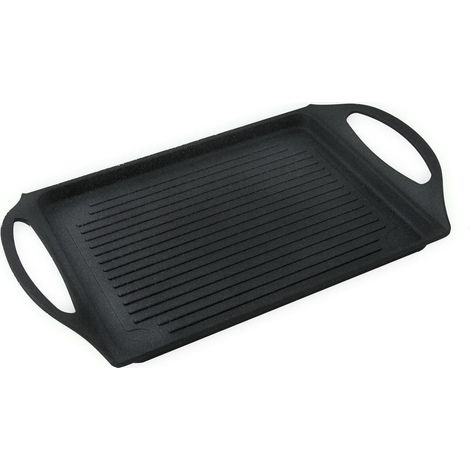 Plancha aluminio fundido xylán rayada 38x28cm