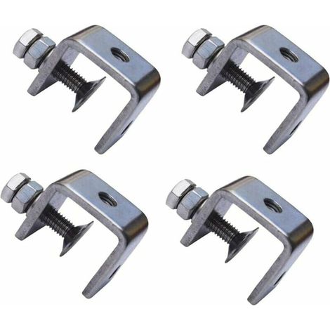 4 Pieces 304 Stainless Steel U-Shaped C-Shaped Clamps Vise Wood Clamps Heavy Duty C-Shaped Clamps with Wide Jaw Opening (1/5)