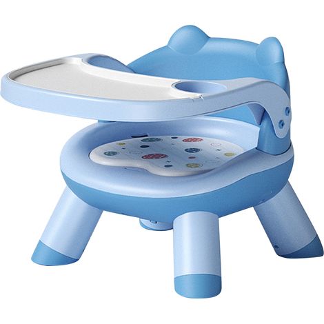 Chaises de salle à manger pour enfants, coussin sonore confortable, sûr, multifonctionnel, léger, rehausseur pour nourrissons et enfants, bleu (1/5)