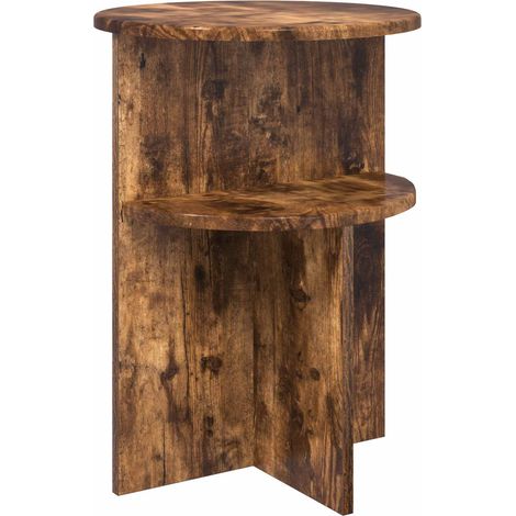 Side Table Smoked Oak Ø 39.5 x 55 cm Engineered Wood vidaXL