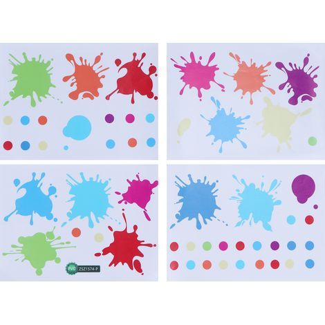 Lot de 4 stickers muraux en PVC, autocollants auto-adhésifs innovants pour chambre d'enfant et salon. (1/5)