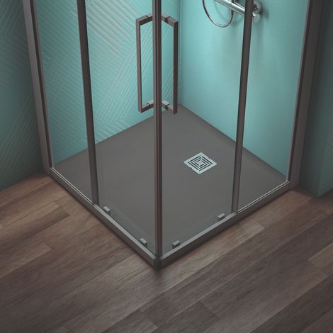 Ideal Standard Ultra Flat S+ Square Shower Tray 800mm x 800mm - Concrete Grey (1/5)