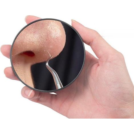 Lente d'ingrandimento portatile 5x, diam. 8,5 cm, ventosa, per esame viso, cura della pelle o trucco. (1/4)