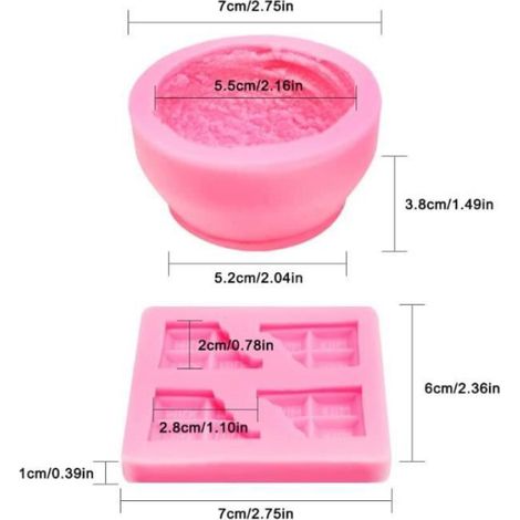 Moule à bougies - 2 moules à glace 3D - Silicone - Couleur vive - Compatible congélateur et lave-vaisselle (1/4)