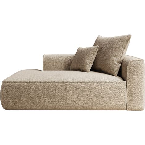 Méridienne gauche en tissu chenille taupe PINETA (1/3)
