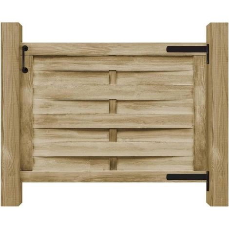 Clôture de jardin – Portillon 100 x 75 cm – Pin massif – Vert – Résistant aux intempéries (1/5)