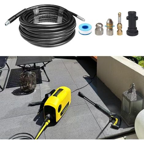 Tuyau de drainage pour nettoyeur haute pression compatible avec les modèles Karcher K2 K3 K4 K5 pour une performance fiable en matière de nettoyage des tuyaux et des canalisations (20 m)