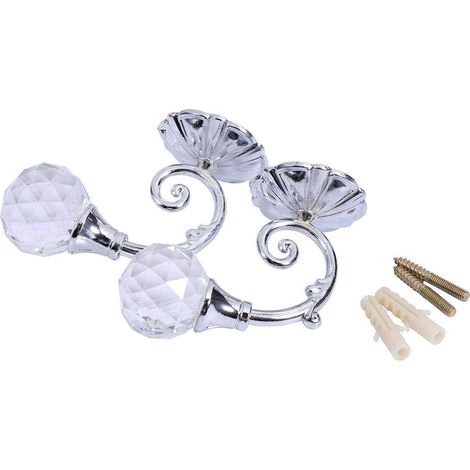 1 paire d'attaches murales en verre avec boule (1/4)
