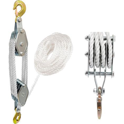 Palan à poulie à câble avec roulement en métal 4400 lb, système de poulie et de palan 7:1, capacité de charge de 4000 lb, palan à câble robuste de 65 pi pour garage de chasse et entrepôt (1/5)