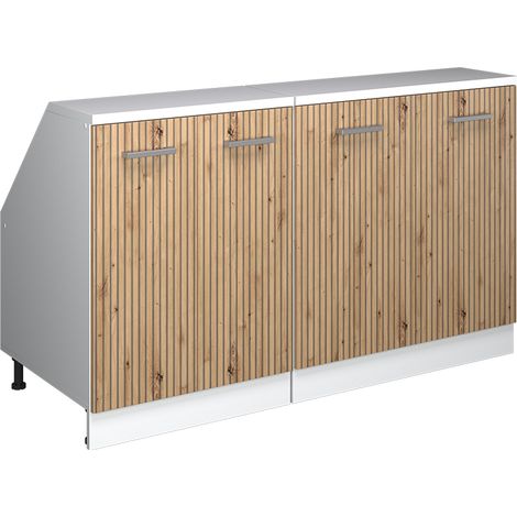 Meuble sous pente R-Line, Chêne Artisan, 140cm Lot de 2 caissons 60 cm de profondeur, Vicco