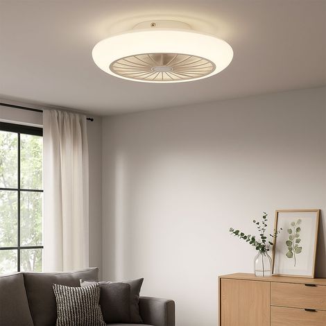Globo – Plafonnier ventilateur de plafond LED 18W – Éclairage blanc chaud 3000K – Ventilateur silencieux avec fonction mémoire – Ø30cm