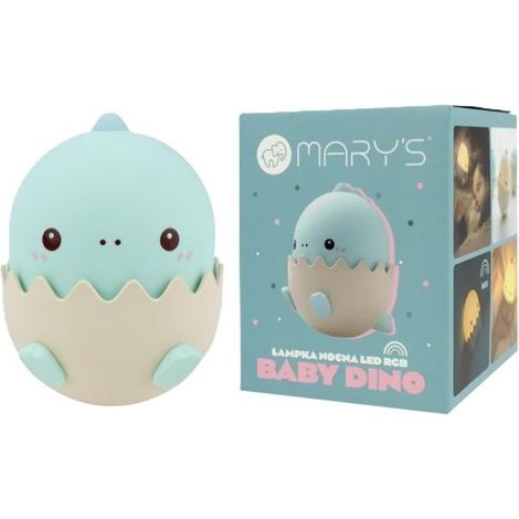 Luz nocturna LED azul con forma de beb茅 dinosaurio