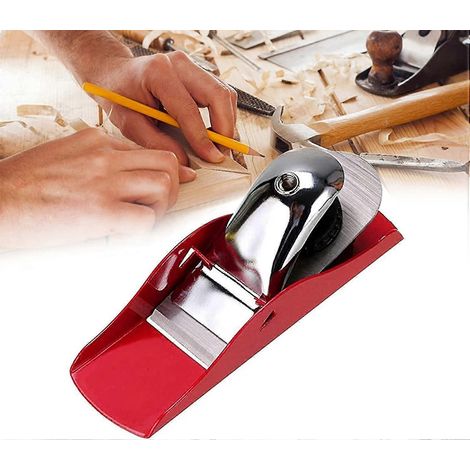 Rabot manuel Almi Mini 3-1/2 pouces rouge réglable, idéal pour le travail du bois (cadeau) (1/5)