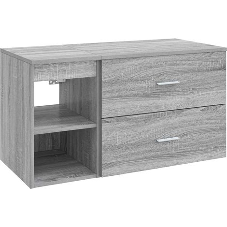 Juego de muebles de baño 2 pcs Sonoma gris Madera de ingeniería vidaXL