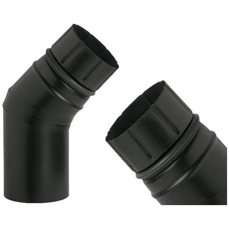 Codo para estufas de pellet 45° Ø8 cm – acero esmaltado negro mate – A.L.A.