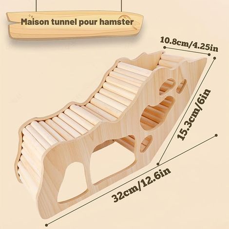 Climbing Ladder for Hamster: Wooden House, Hideout and Accessories for Small Pets, Hamsters and Gerbils (1/4)