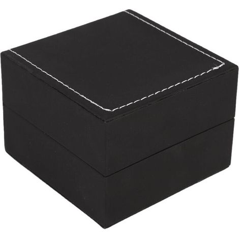 Boîte pour montre en cuir, 1 pièce New Black PU cuir présente affichage bracelet bracelet bijoux boîte de rangement