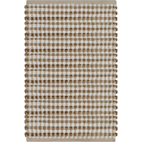 Maison Exclusive - Set Tappeti in Iuta Intrecciati a Mano Naturale e Bianco