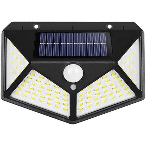 NALOOKAMIC Lampe Solaire Extérieur 100 LED 2 Pack [Dernière Version Verte 2200mAh] Détecteur de Mouvement Éclairage Solaire Extérieur Sans Fil étanche Spot Lumière Solaire Puissante Sécurité pour Jard