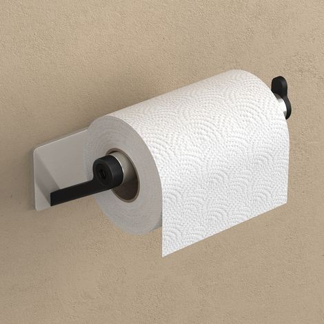 doporro Toilettenpapierhalter selbstklebend, Klopapierhalter aus Edelstahl ohne Bohren, moderner Klorollenhalter für Badezimmer, rostfrei & stilvoll, Matt Schwarz/Nickel gebürstet Lion-02 (1/5)