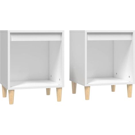Maison Exclusive - Nachttische 2 Stk. Weiß 40x35x50 cm (1/5)