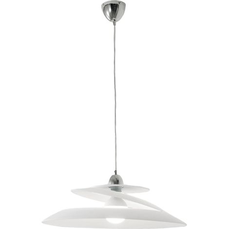 Suspension Aragon En Métal Et Verre Blanc, Douille E27 60W, Design Moderne Et Élégant, Luminaire Intérieur, Protection Ip20, Diamètre 53 Cm (1/3)