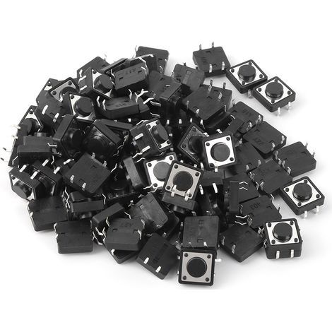 Lot de 100 mini-interrupteurs tactiles momentanés à bouton-poussoir (12 x 5 mm) (1/4)