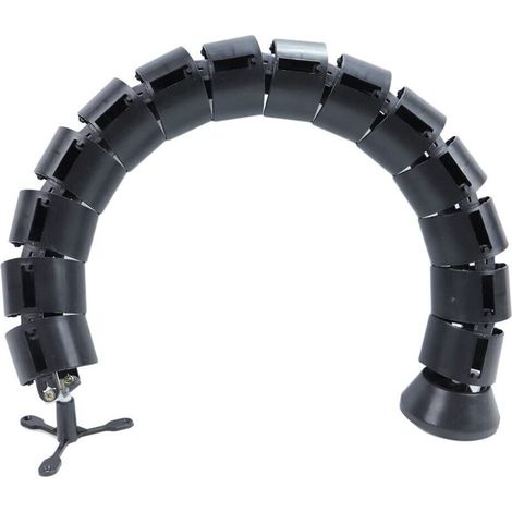 Cable management kit, flexible and adjustable cable organizer for desk, black, 1 piece (round, 76 cm) (1/5)