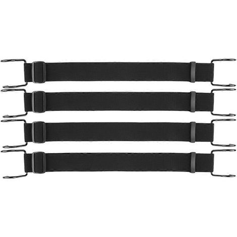 4 pièces Universal poubelle couvercle verrou Strap métal double Claw Anti Rust Coating Garbage Can Bungee Cord ceinture (1/5)