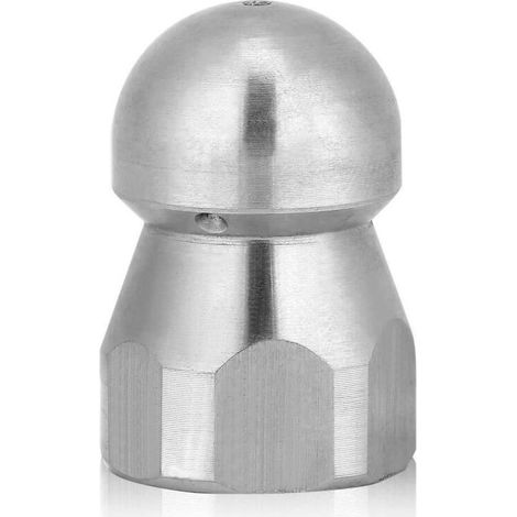 High Pressure Water and Sewer Cleaning Nozzle, Stainless Steel Washer Attachment for 3/8 Inch Pipes and Drains (1/5)