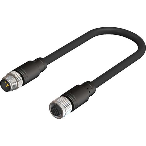 Cordon RS PRO 5 conducteurs , Prise femelle droite M12 Femelle vers Fiche mâle droite M12 Mâle, 5m ( Prix pour 1 )