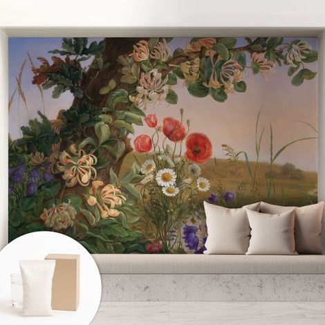 Tapete Vliestapete mit Kleber - modernes Design - Wohnungsdeko - geruchslos - langlebig Blumen-Idylle 208x146 cm (1/5)
