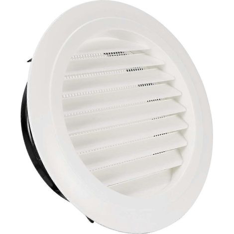 8 pouces Round Air Vent Abs Louver Grille Couver Évent de soffite blanc avec moustiquaire intégrée Mesh pour B (1/5)